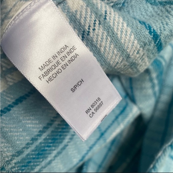 Lucky Brand blue paid shacket shirt jacket - Picture 10 of 11